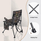 Redcamp Oversized Folding Camping Chair For Adults, Support 330Lbs Heavy Duty Fully Padded Hunting Chair With Cup Holder Side Po
