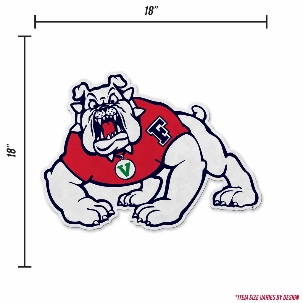 Rico Industries Ncaa Fresno State Bulldogs Mascot Shape Cut Pennant - Home And Living Room D  Cor - Soft Felt Ez To Hang