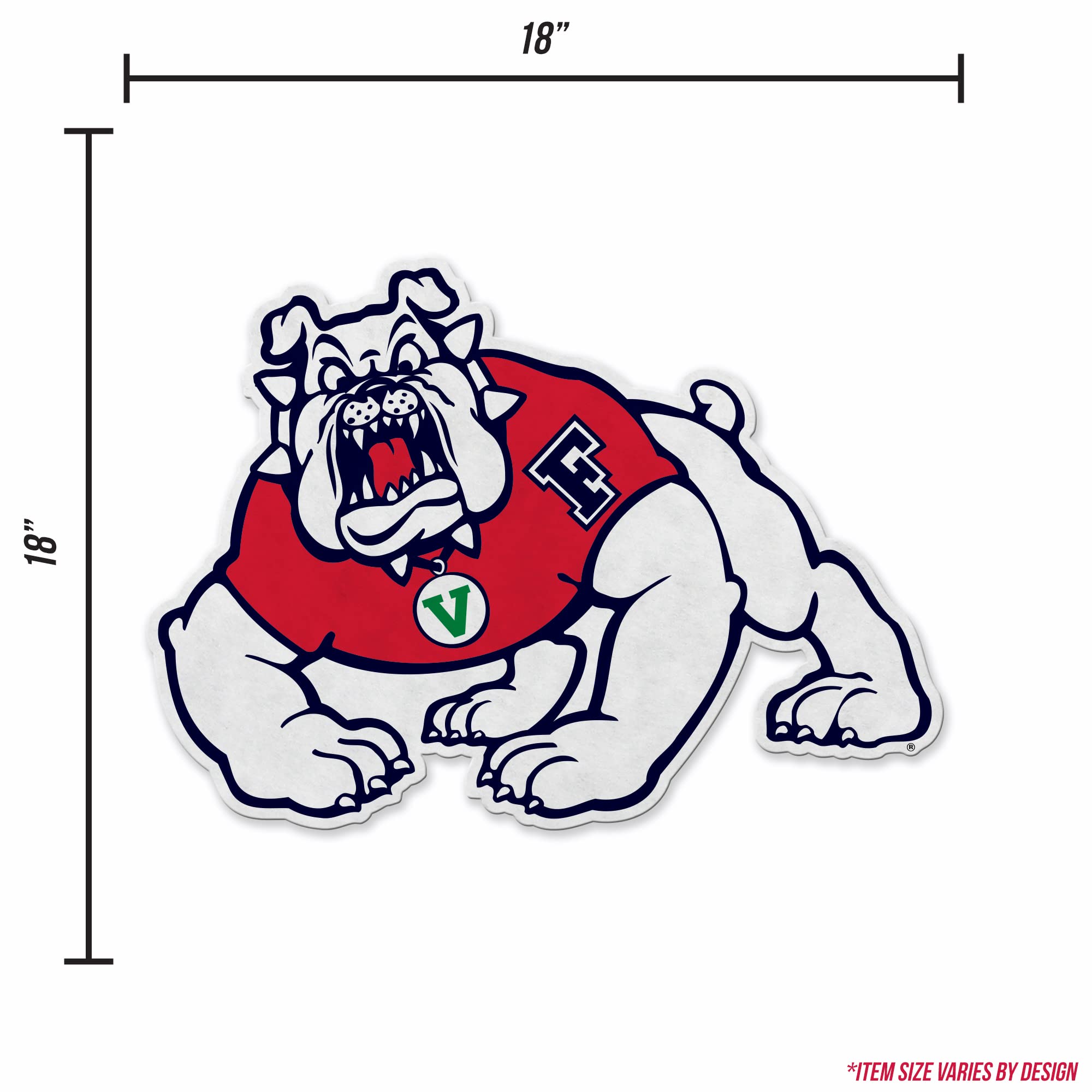 Rico Industries Ncaa Fresno State Bulldogs Mascot Shape Cut Pennant - Home And Living Room D  Cor - Soft Felt Ez To Hang