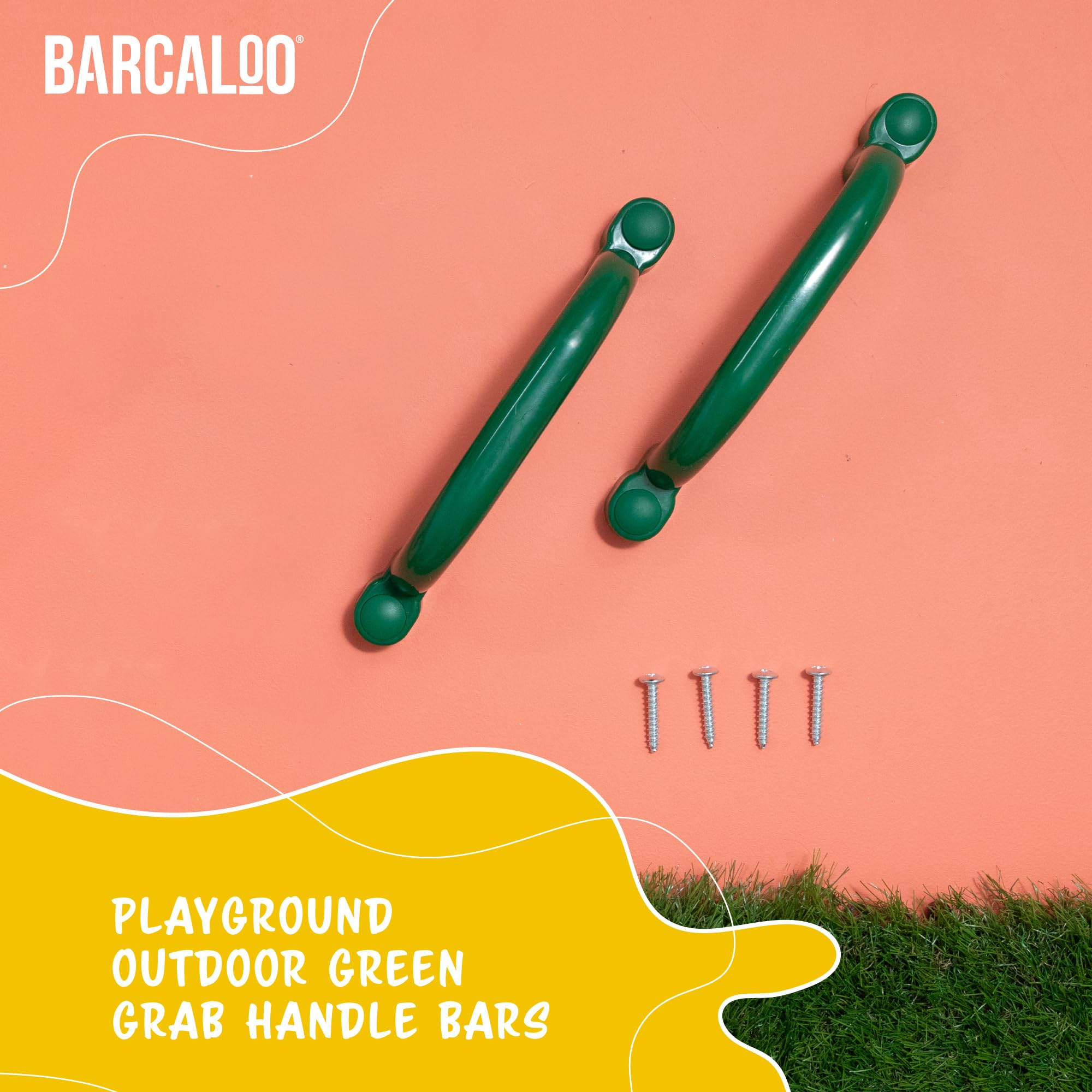 Playground Safety Handles - Outdoor Green Grab Handle Bars, Tree House Accessories, For Backyard Playset And Playground Equipmen