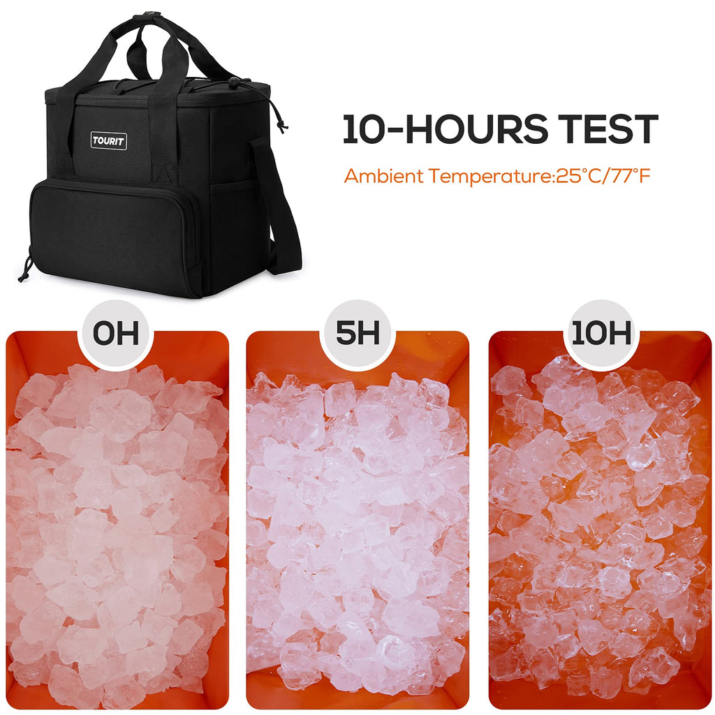 Tourit Cooler Bag 24-Can Insulated Soft Cooler Lunch Coolers Portable Cooler Bag 14.6L For Picnic, Beach, Work, Trip, Daily, Bla