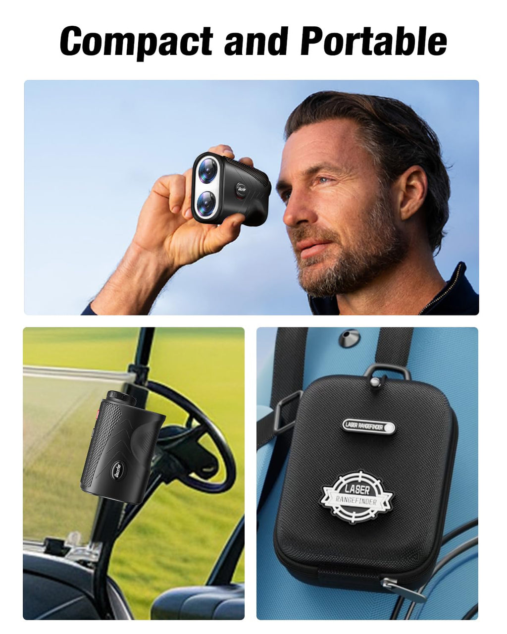 Range Finder Golf Rangefinder With Slope - 1200 Yards Laser Range Finder With Flag Lock, Vibration, 7X Magnification, Rechargeab