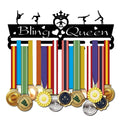 Superdant Medal Holder Gymnastics Medals Display Motivating Word Bling Queen Black Iron Wall Mounted Hooks For Competition Medal