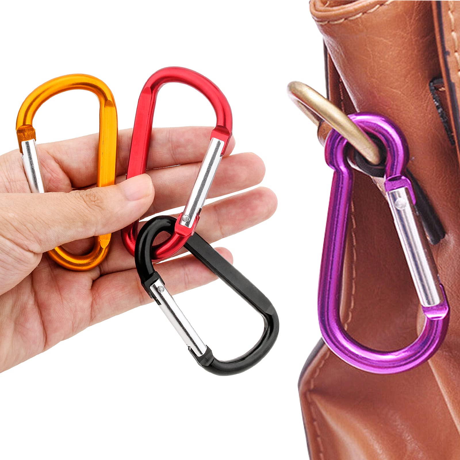 10 Pack 3'' Aluminum Spring Snap Hook Carabiner D Ring Carabiner Clip Camping Accessories Fishing Hiking Traveling And Keychain