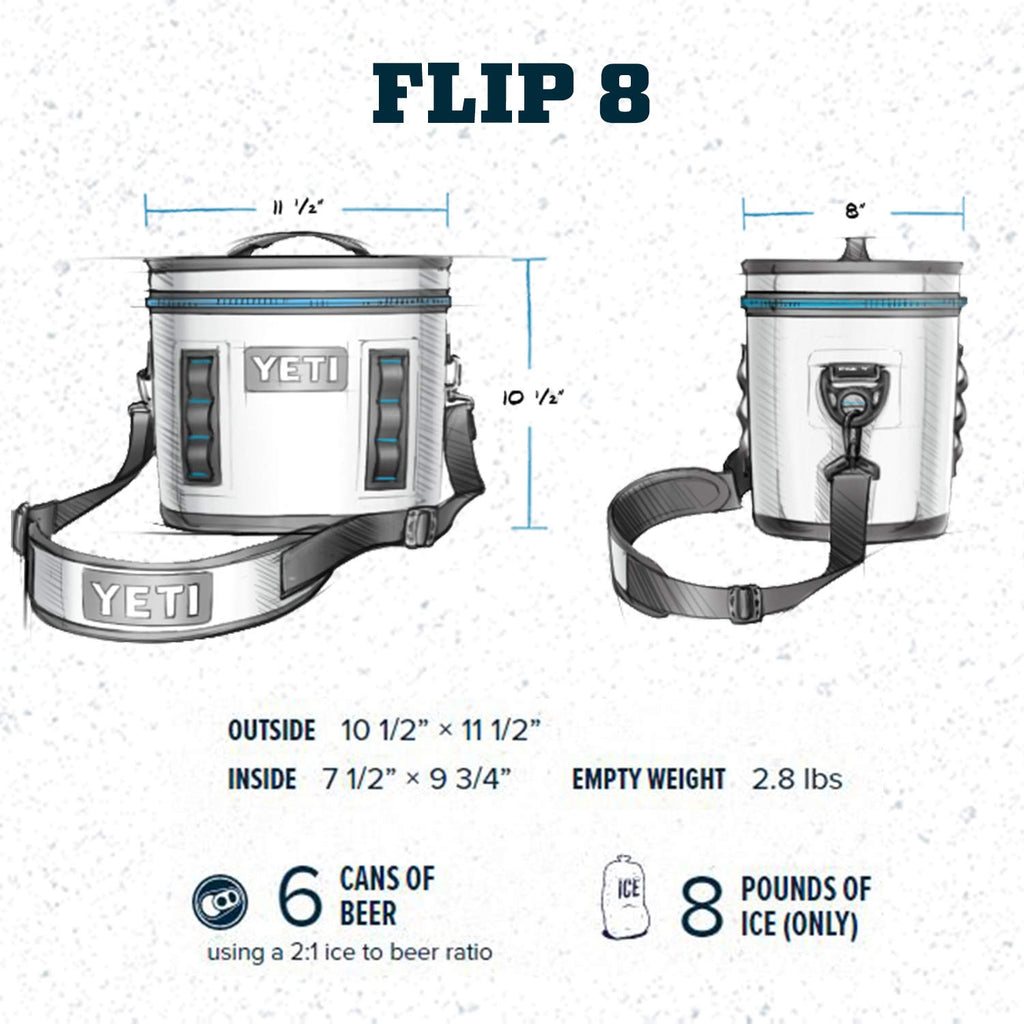 YETI Hopper Flip 8 Portable Cooler, Fog Gray/Tahoe Blue