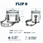 YETI Hopper Flip 8 Portable Cooler, Fog Gray/Tahoe Blue