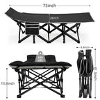 Fragess Portable Camping Cot, Sleeping Cots For Adults, 28 Extra Wide Heavy Duty Folding Cot Max Load 600Lbs With Thick Mattress