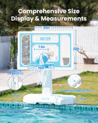 Igl Dunksplash Elite Pool Basketball Hoop, Swimming Pool Basketball Hoop Poolside With 32 In Pc Backboard, Stainless Steel Rim P