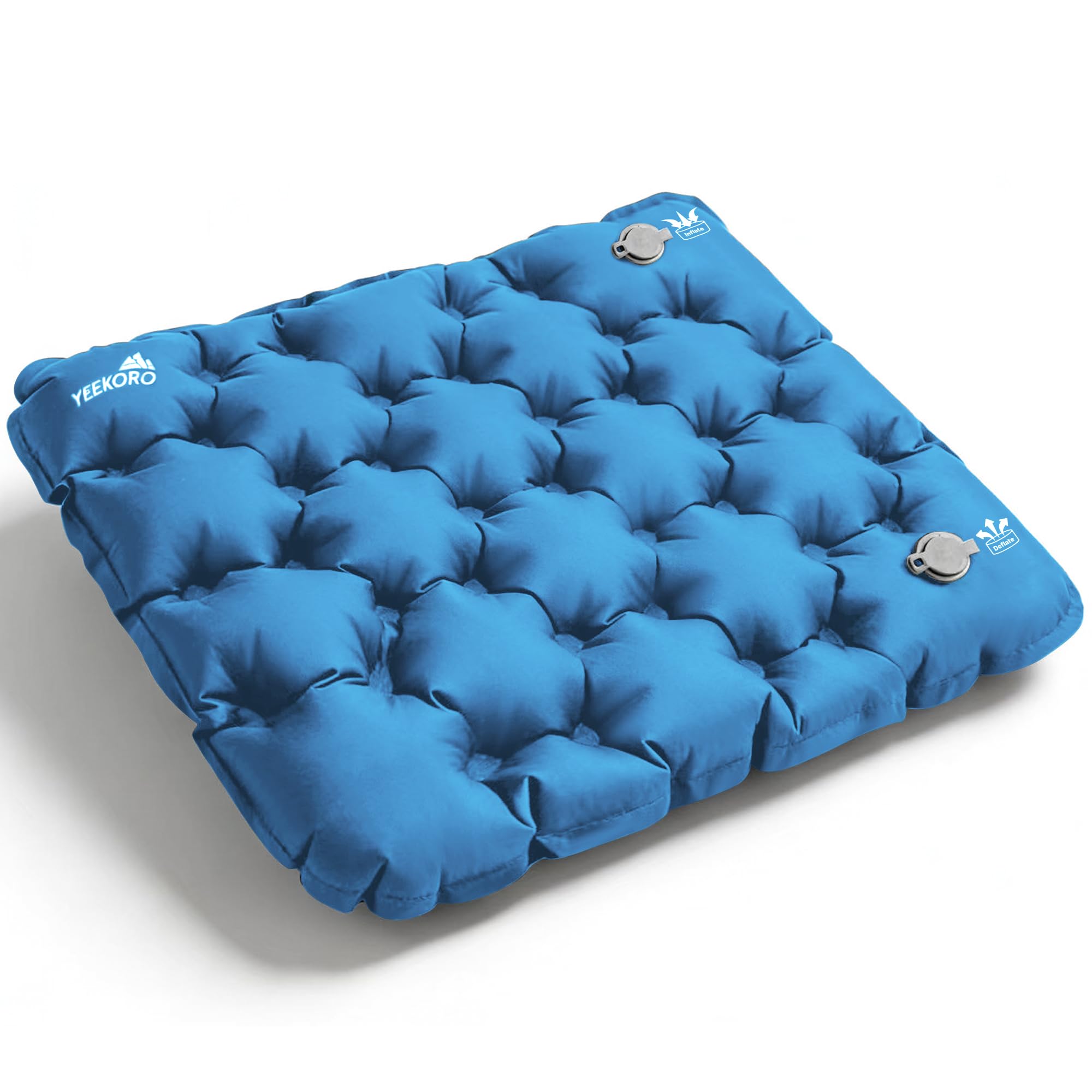 Yeekoro Inflatable Seat Cushion, Lightweight Camping Air Sitting Pad With Repair Cloths, Waterproof Stadium Seat Pad, Portable S