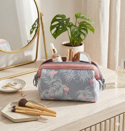 Cosmetic Toiletry Makeup Pouch With Portable Travel Multipurpose WaterResistant Zipper Makeup Brush Bags  Flamingo Jspf25