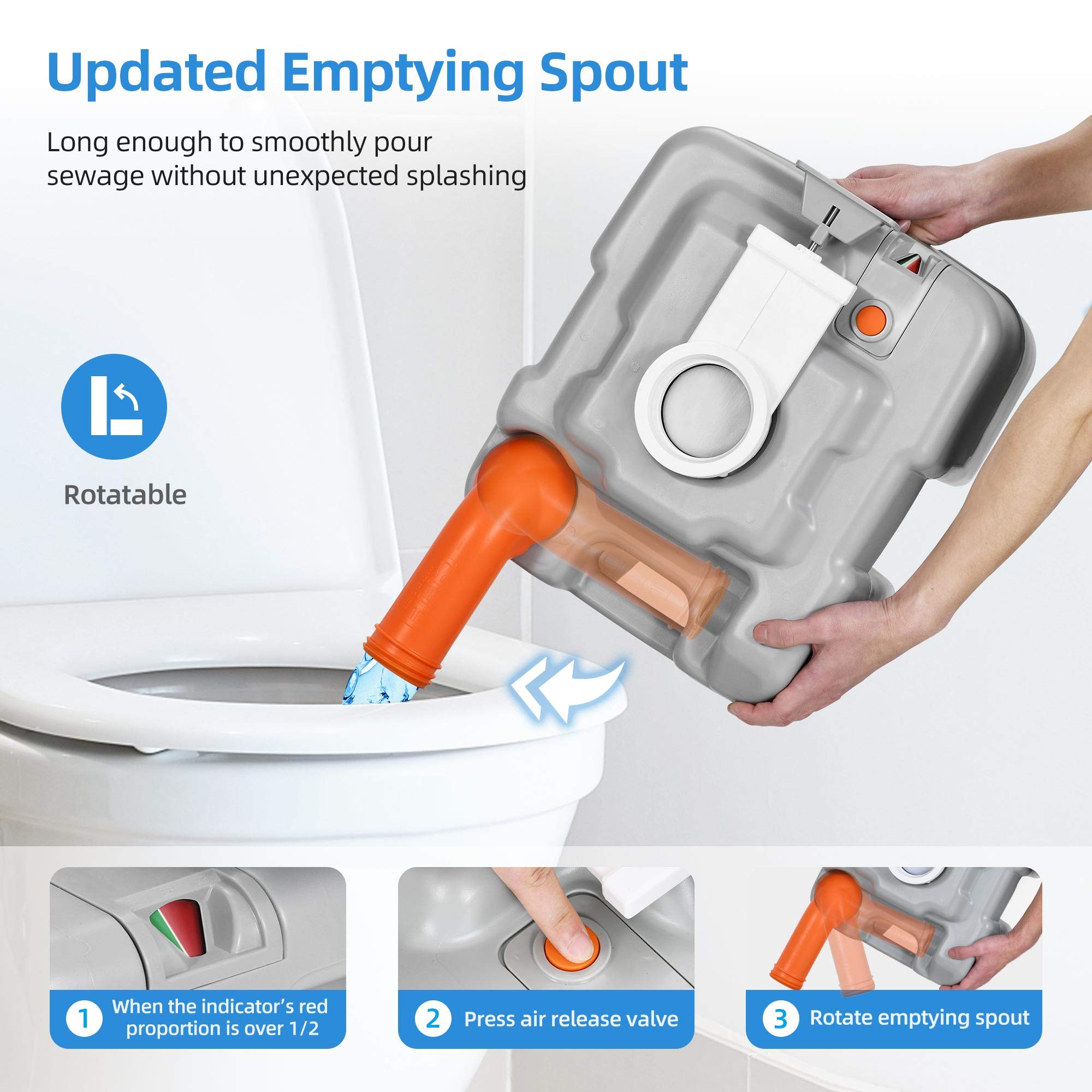 Yitahome Portable Sink And Toilet, 17 L Hand Washing Station & 5.3 Gallon Flush Potty,For Outdoor,Camping, Rv, Boat, Camper, Tra