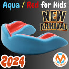 Oral Mart Youth Mouth Guard (2024 Aqua/Red) For Kids - Youth Mouthguard For Karate, Flag Football, Martial Arts, Taekwondo, Boxi