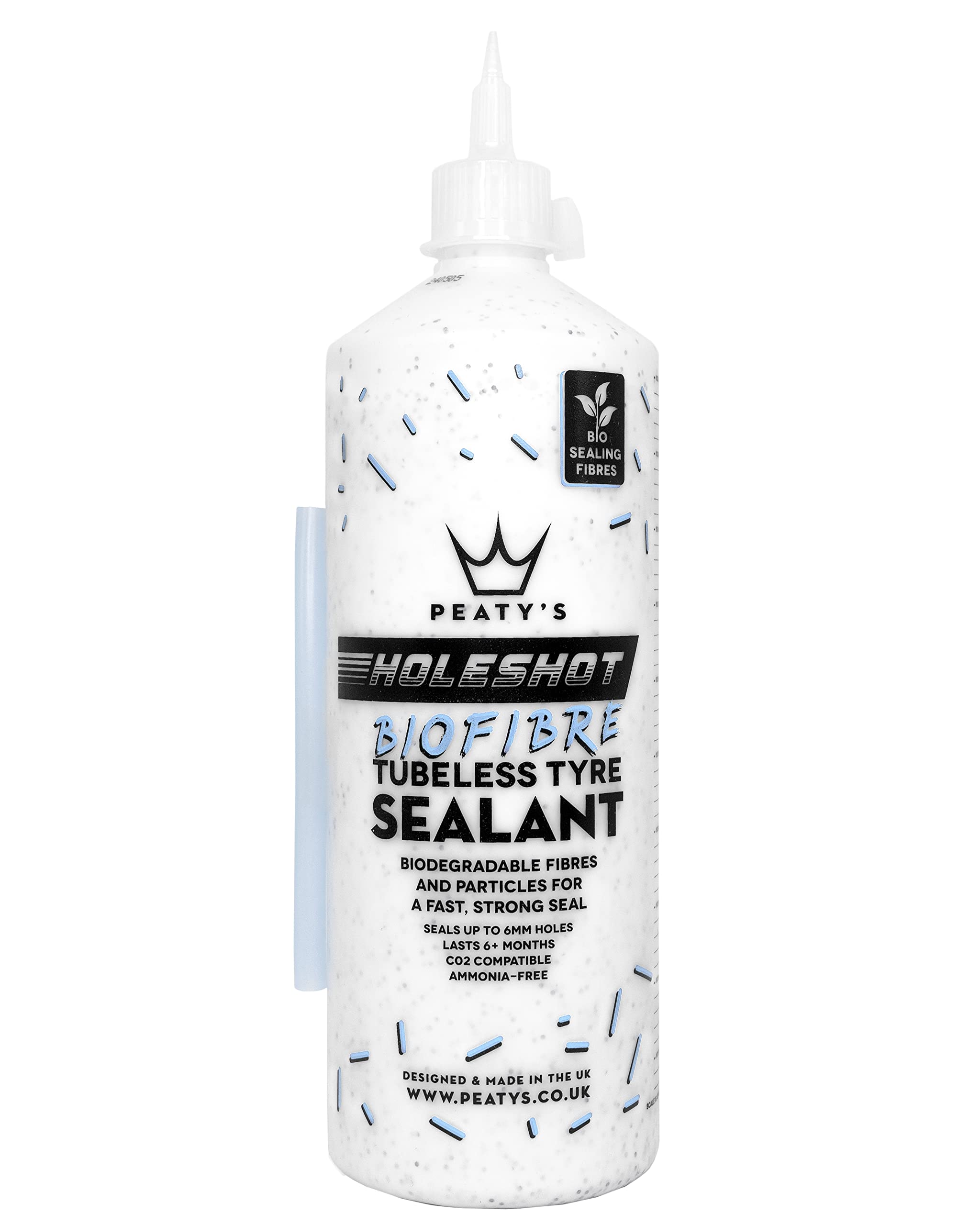 Peatys Holeshot Biofibre Tubeless Tyre Sealant, Fast Acting Puncture Repair, Seals Up To 6Mm Holes For Mtb, Road And Gravel Bike