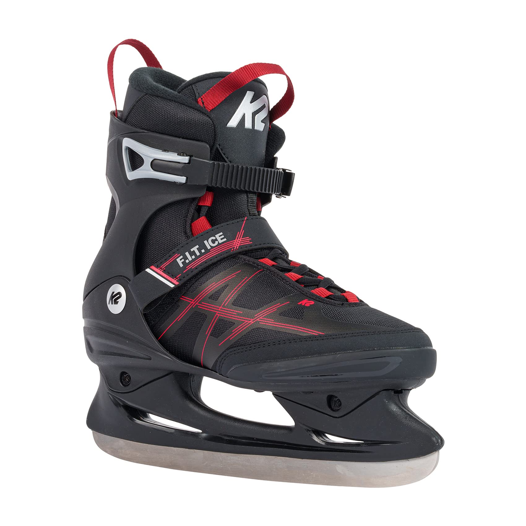 K2 F.I.T. Ice Mens Ice Skates 2022 - Black/Red / 8.5