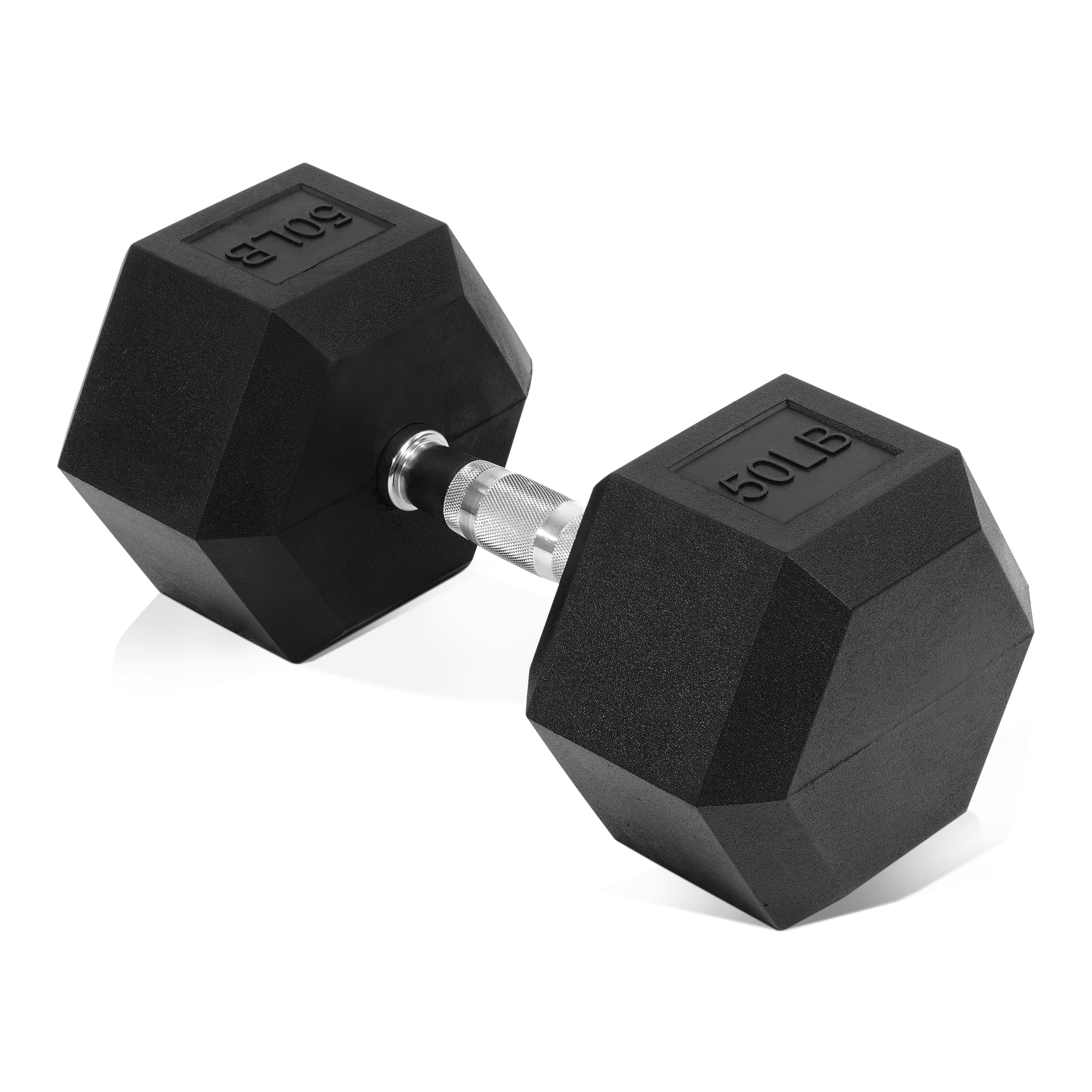 Fitvids 50LB Single Hex Dumbbells Rubber Coated Hand Weights for Exercises and Fitness