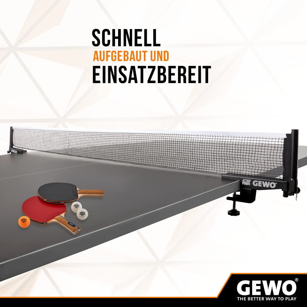 Gewo Cs Profi Table Tennis Net - Professional Table Tennis Net For Table Tennis Table - Solid Metal Set With Height Adjustment S