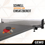 Gewo Cs Profi Table Tennis Net - Professional Table Tennis Net For Table Tennis Table - Solid Metal Set With Height Adjustment S