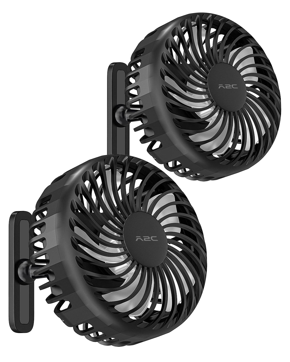 A2C 2-Pack Rechargeable Fan for Golf Cart Magnetic Base Portable Fan 3 Speeds 4000 RPM Strong Airflow for EZGO, Club Car, Yamaha