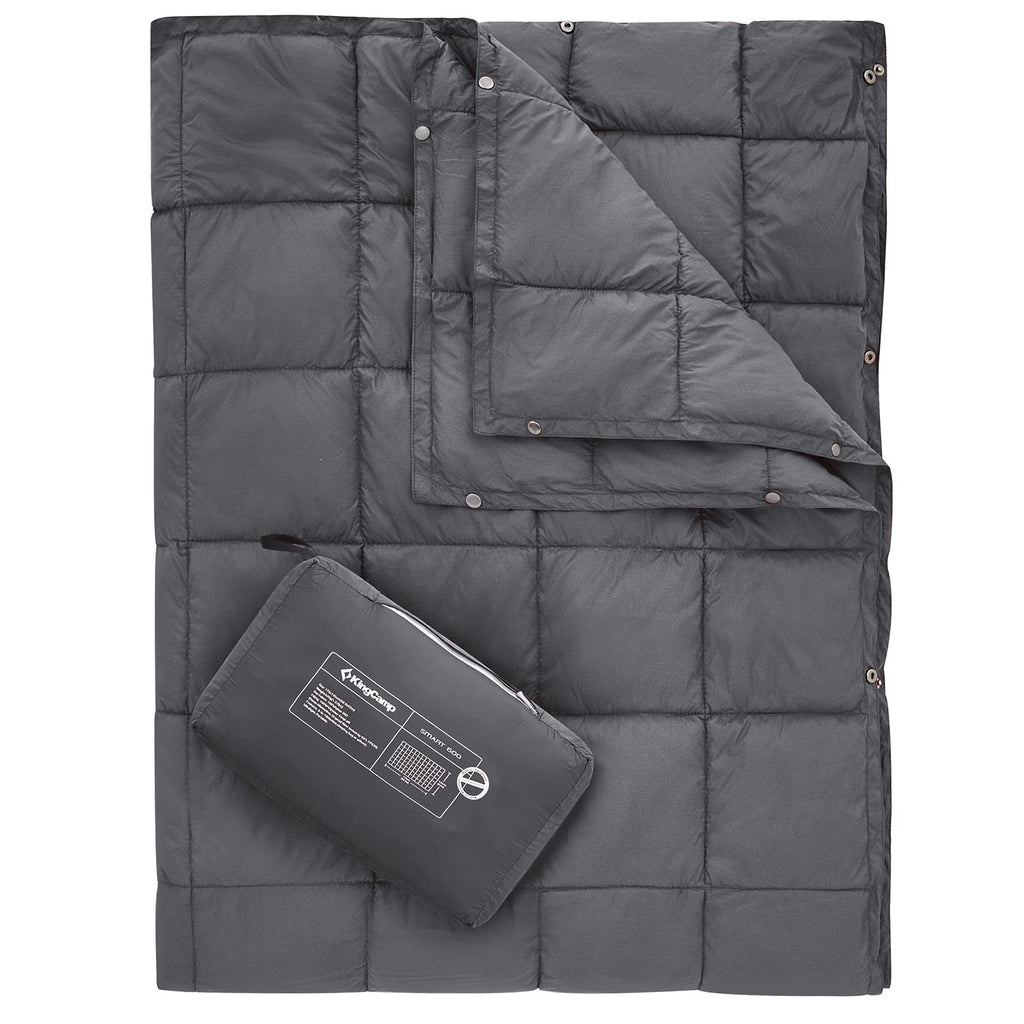 Kingcamp Camping Blanket Lightweight, Multifunctional Warm Puffy Outdoor Blanket With Snap Button, Water Repellent, Packable, Fo