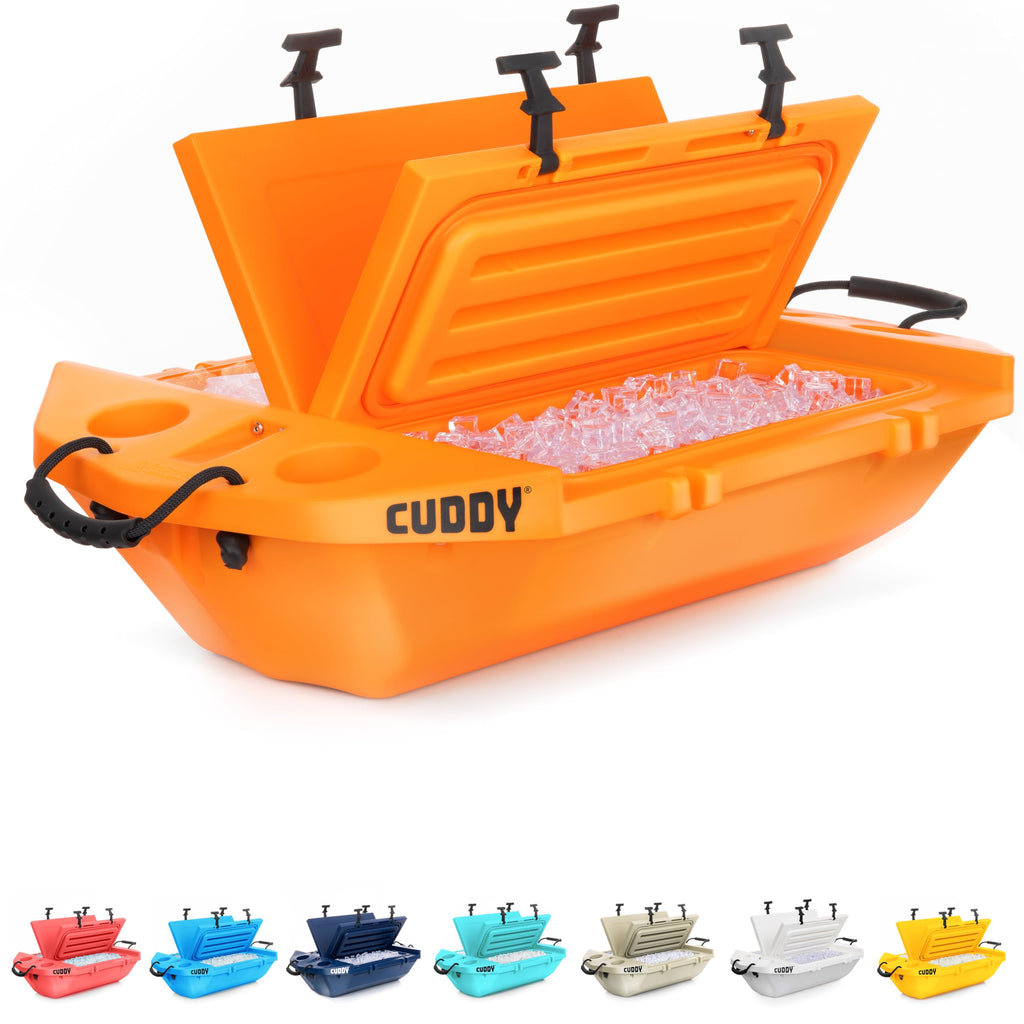 Cuddy Floating Cooler and Dry Storage Vessel - 40QT - Amphibious Hard Shell Design - Multiple Color Options