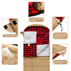 0 Degree Canvas Sleeping Bag For Fishing, Hunting, Traveling And Camping Particularly In Cold Winter Outdoor With Removable Flan