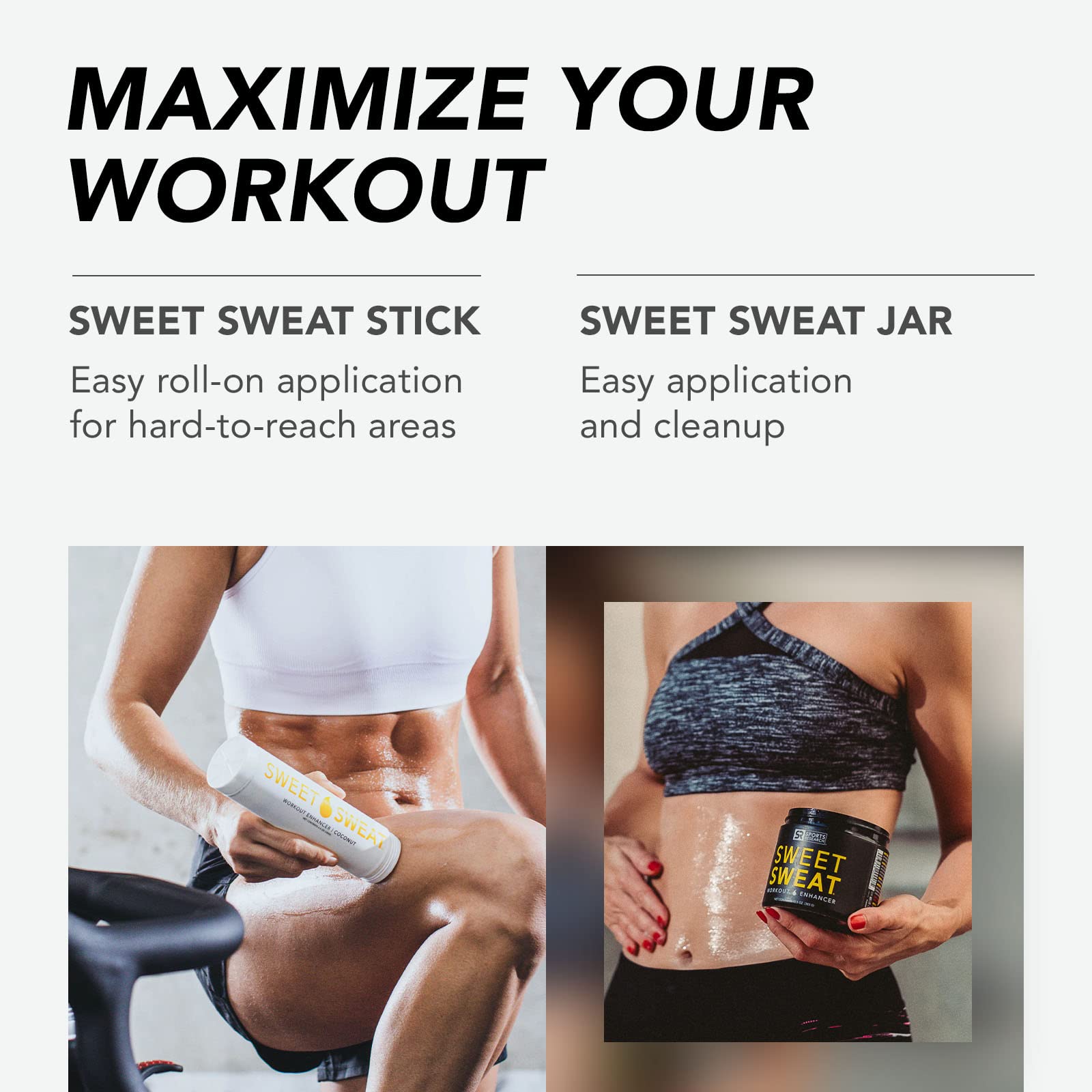 Sports Research Sweet Sweat Citrus Mint Workout Enhancer Gel to Maximize Your Exercise & Sweat Faster - 6.4oz Stick