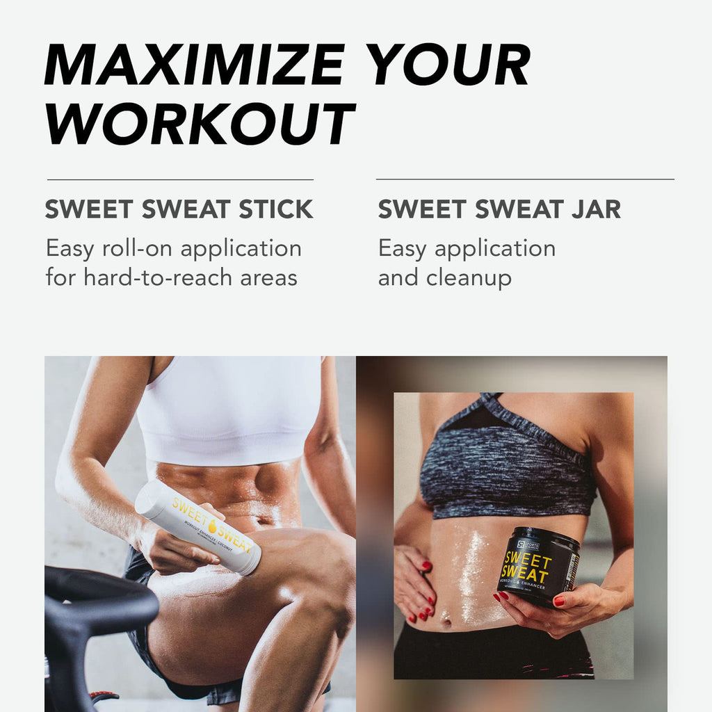 Sports Research Sweet Sweat Vanilla Workout Enhancer Gel to Maximize Your Exercise & Sweat Faster - 6.4oz Stick