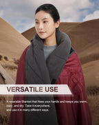 C-Light Outdoor Hooded Blanket, Wearable Stadium Blankets Waterproof Windproof, Emergency Warm Blanket For Rain&Cold Weather - P