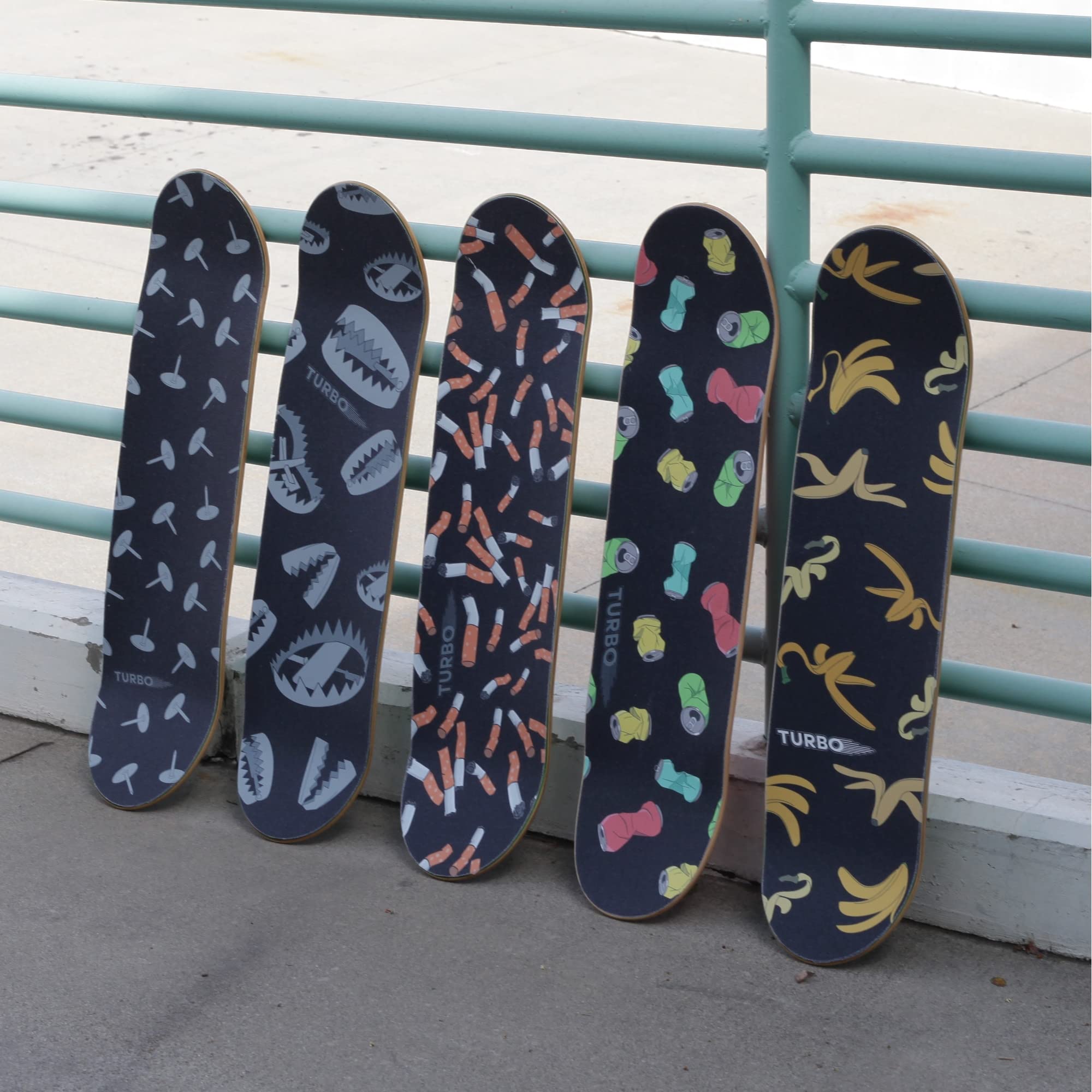Turbo 9 X 33 Inch Skateboard Grip Tape Sheet Iron Traps
