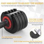 Skok 55 Lbs Pair Adjustable Dumbbells Set, Adjustable Weights Dumbbells Set For Men And Women With Anti-Slip Fast Adjust Weight