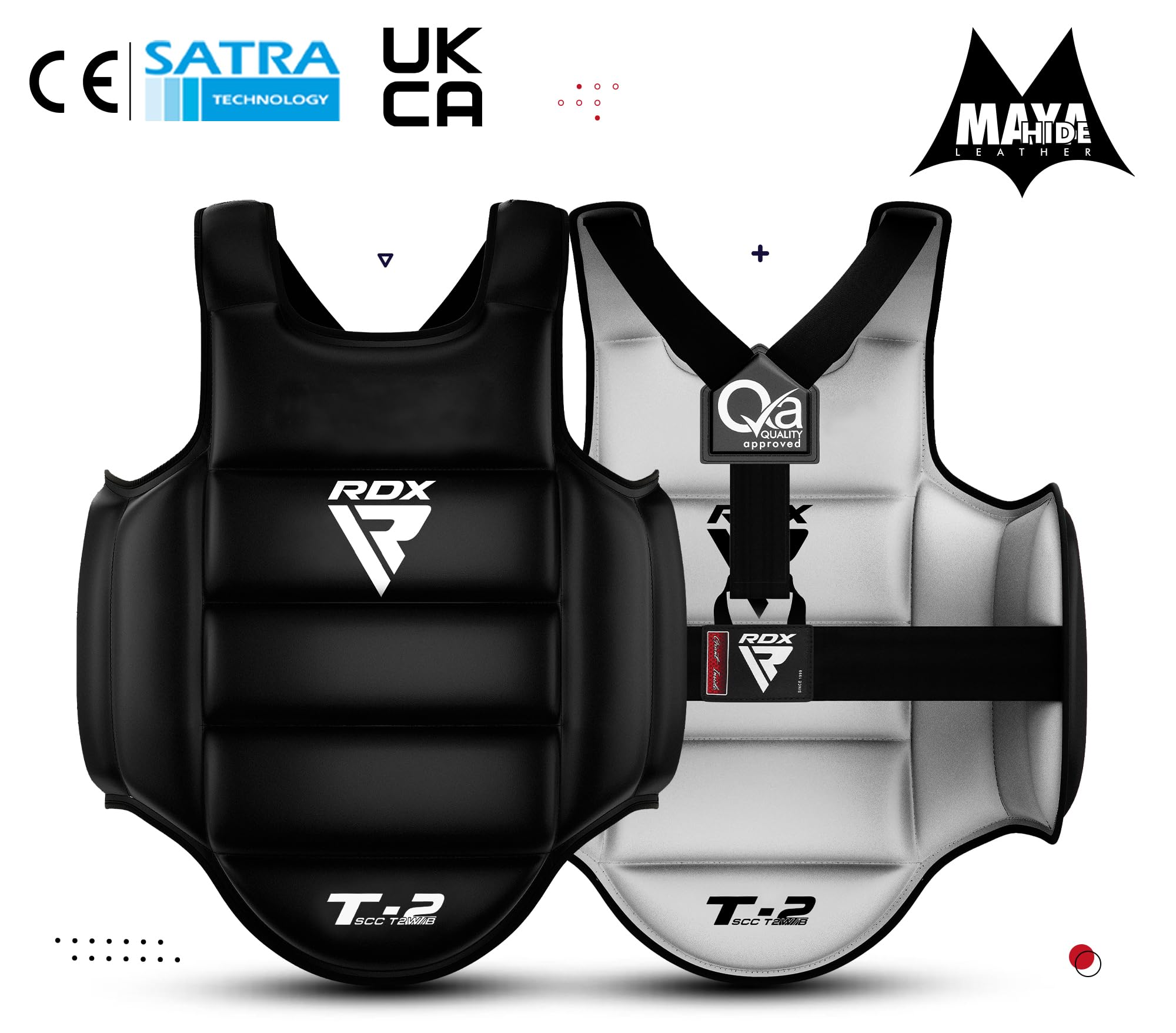 Rdx Boxing Chest Guard Reversible, Kickboxing Mma Muay Thai Body Protector, Sparring Training Punching, Adjustable Shield, Marti