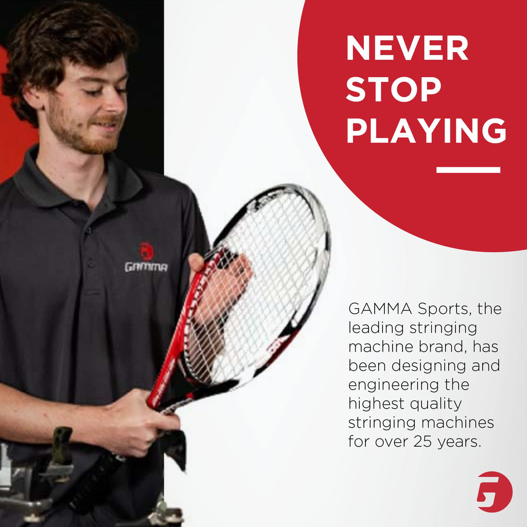 Gamma Sports Stringing Machines, Progression 200, 360 Degree Rotation Tabletop Racquet Stringer Machine, Drop Weight, Tennis, Ra