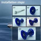 Colofulway 3'' Boat Trailer Bow Bell Roller Assembly With 1/2'' Shaft Fits 3 Inch Bracket, Poly(Blue)