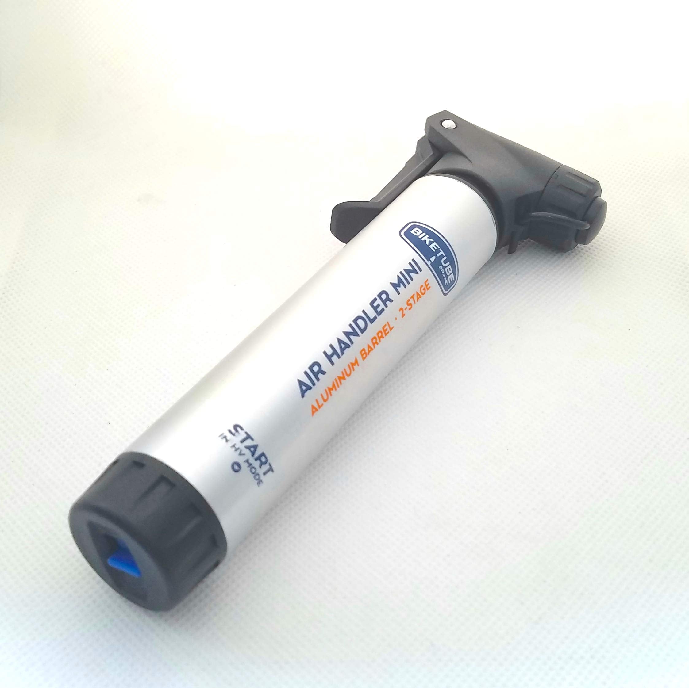 Biketube Brand Air Handler Mini Bike Pump | Two-Stage Pumping | Bicycle Accessories | Aluminum Barrel | Fits Presta And Schrader