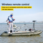 Aquos Haswing Black 12V 55Lbs 48Inch Bow Mount Trolling Motor With Remote Control, Quick Release Bracket For Inflatable Boat Kay