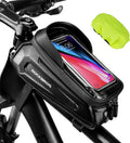 ROCKBROS Bike Bag Phone Mount Bag Bicycle Accessories Pouch, EVA Waterproof Bike Phone Holder Top Tube Front Frame Bag Handlebar