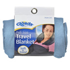 Cloudz Cozy Compact Airplane Travel Blanket For Your Flight, Car, Camping, Home Or Comforting Warmth Anywhere! - Light Blue