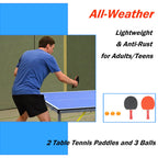 Iunnds 6X3Ft Mid-Size Table Tennis Tables - Indoor/Outdoor Portable Ping Pong Table Game For Adults/Teens,With Net,2 Table Tenni