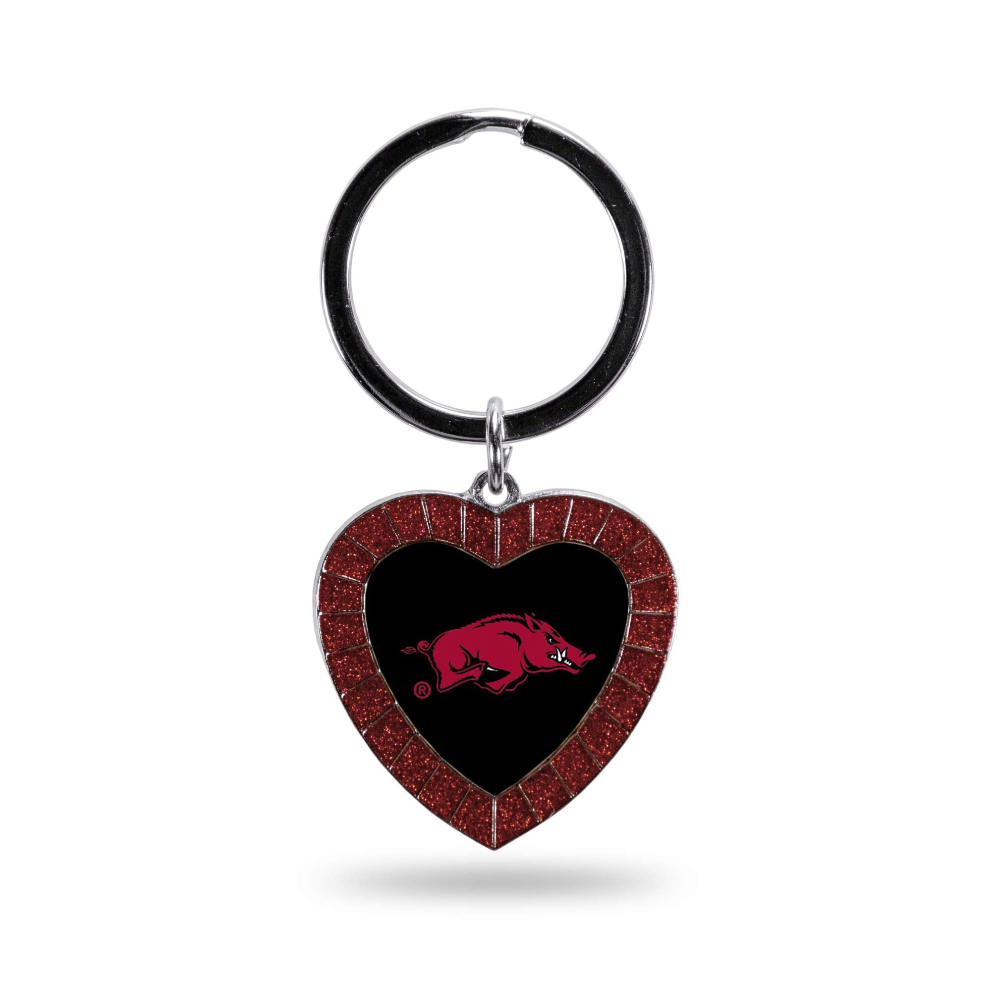 Rico Industries Ncaa Arkansas Razorbacks Ncaa Rhinestone Heart Colored Keychain, Maroon, 3-Inches In Length
