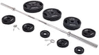 Signature Fitness Cast Iron Olympic 2-Inch Weight Plates Including 7FT Olympic Barbell, 325-Pound Set (280 Pounds Plates + 45 Po
