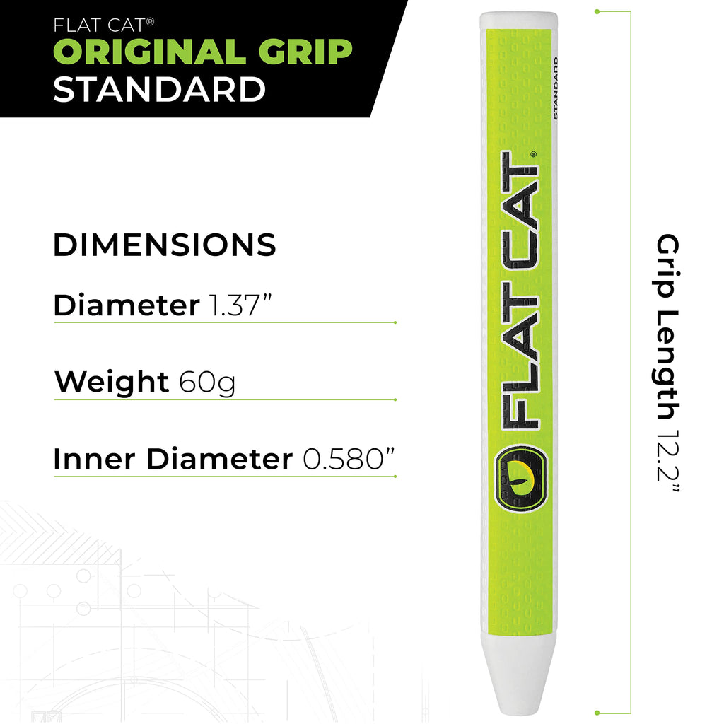 Flat Cat Putter Grip, Standard 8707Nt, Slightly Oversized Non-Tapered Golf Grip, Flat Sides Put The Feeling Of A Square Putter F