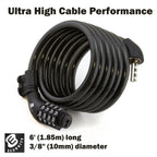 Etronic M6 Resettable Combination Lock Bike Cable, 6-Feet X 3/8-Inch, Black
