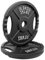 Fitvids Olympic 2-Inch Cast Iron Plate Weight Plate For Strength Training And Weightlifting, Two Hole Style, 35Lb Pair