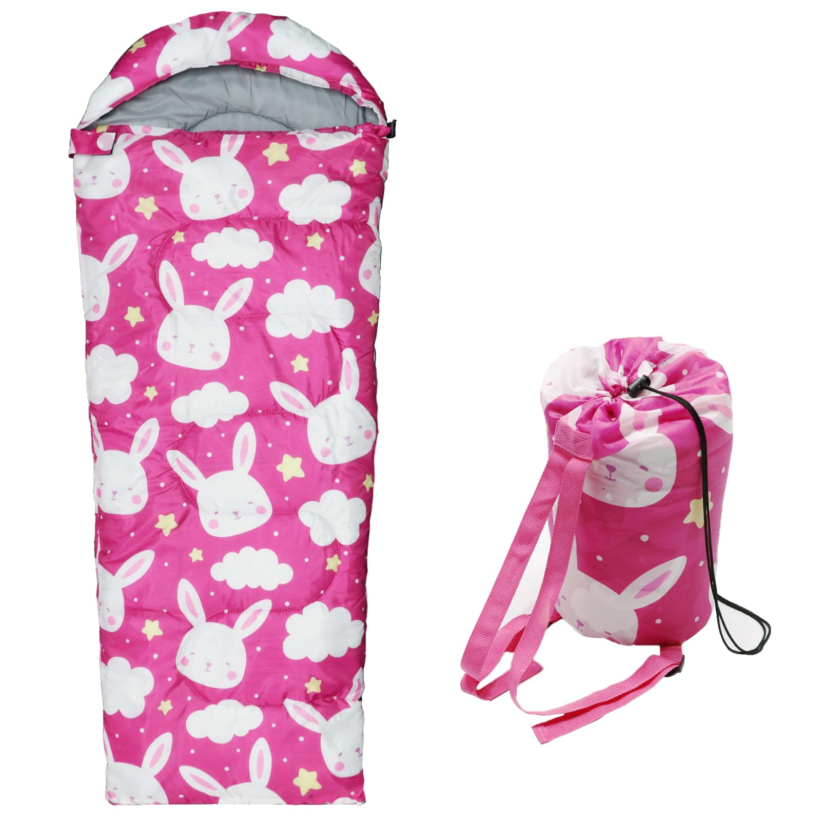 Kids Sleeping Bags - Camping Sleeping Bags With Carry Bag - Compact Sleeping Bag For Hiking, Backpacking 3 Season Warm & Cool We