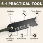 Exbuevue Fire Starter, 5'' Ferro Rod Outdoor Survival Tools Flint And Steel And Stricker For Bushcraft, Camping, Hiking Kits