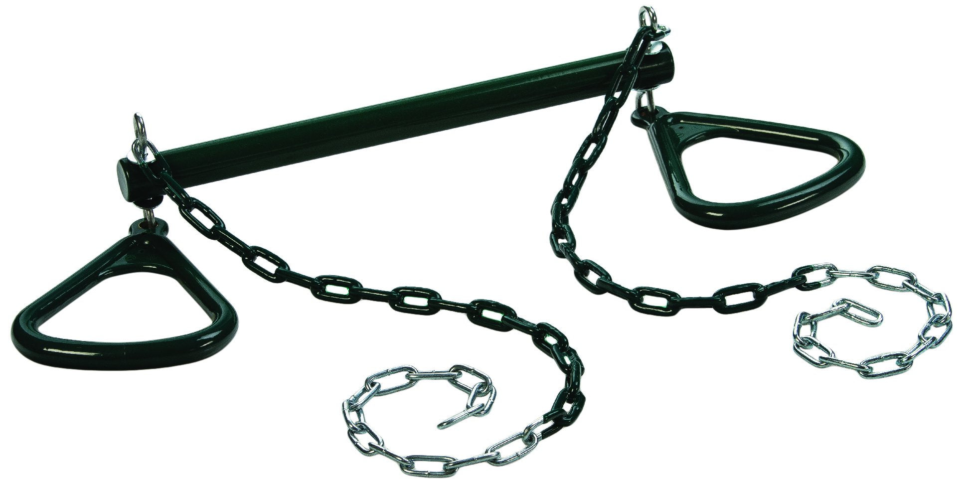 Ultimate Trapeze Bar With Rings | Green | Compatible With Most Playsets | Easy To Install | 250Lb Capacity | Swing Hangers Not I