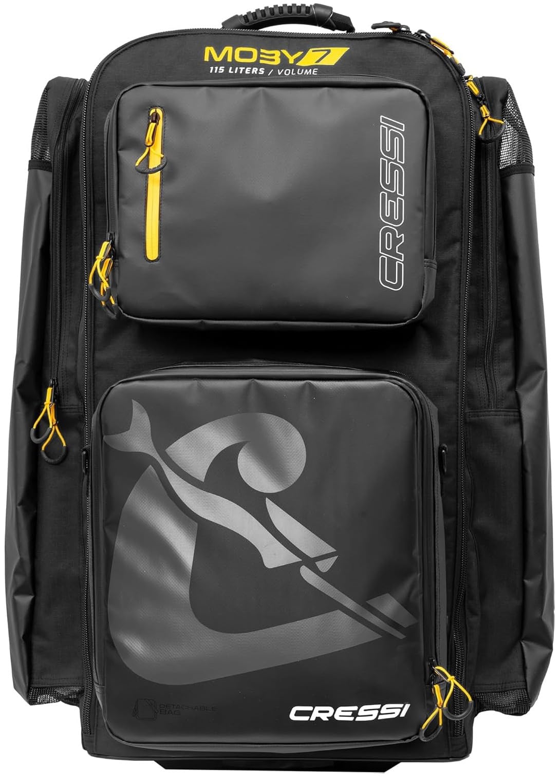 Cressi Strong Large Capacity Roller Luggage Bag 115L with Backpack Straps - Moby 7: Designed in Italy