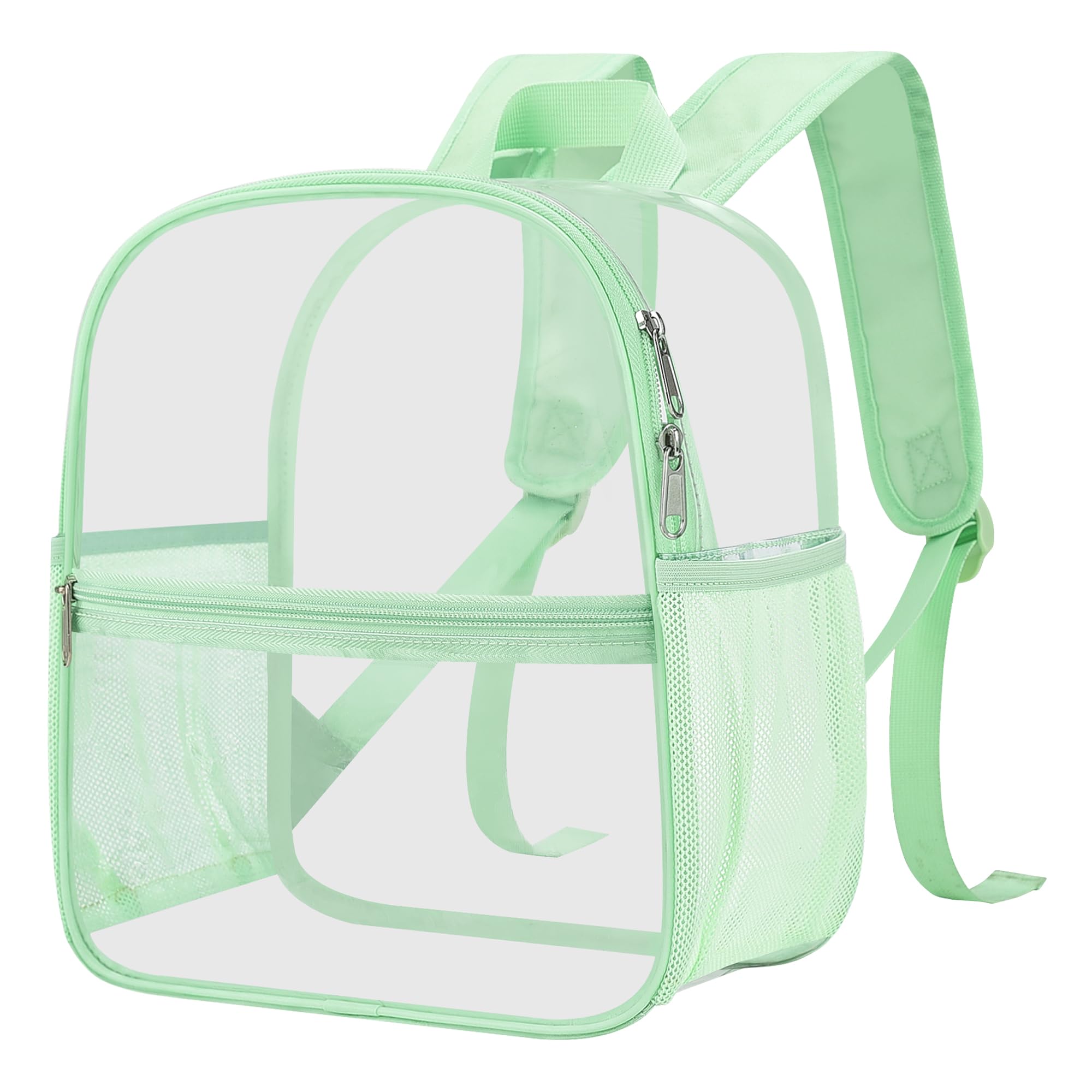 Oraben Clear Backpack for Stadium Events 12x12x6 Stadium Bag, Mini Small Clear Bag with Front Pocket for Concert Sport Events Wo