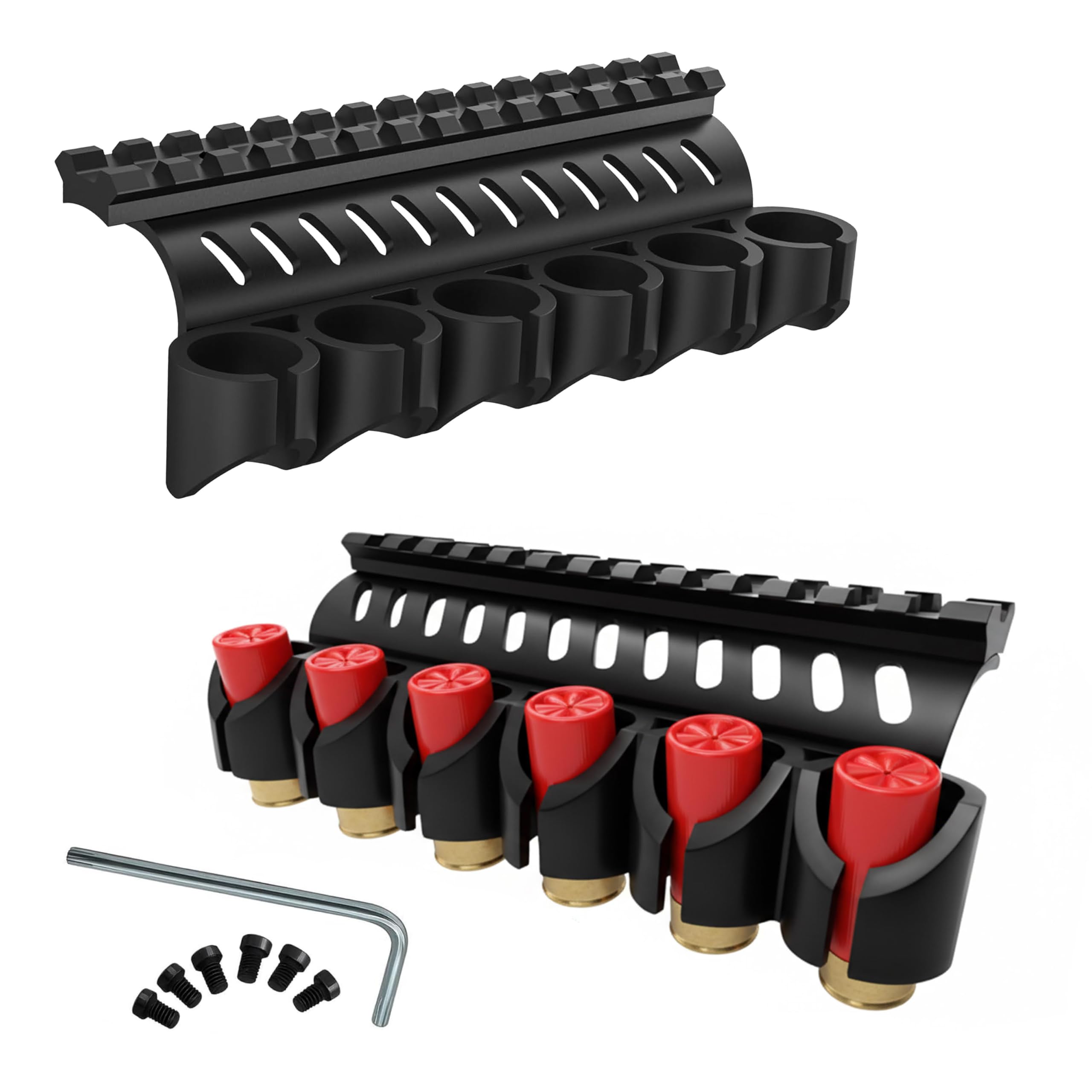 Gotical - Quick Detach Saddle Side 12 Gauge 6 Round Shell Holder Carrier Plate Carrier Kit Mossberg 500/590 Side Saddle & Durabl