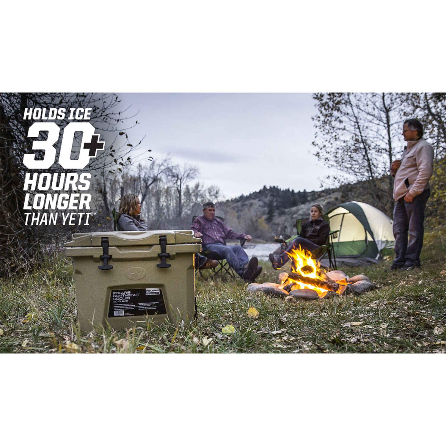 Polaris Northstar 30 Quart Cooler, Portable Ice Chest, Durable, Lockable, Keeps Ice Cold Longer, Easy To Carry, Tie-Down Cooler